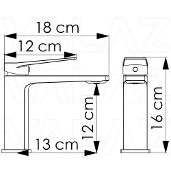 Grifo de lavabo monomando negro mate serie Valdivia