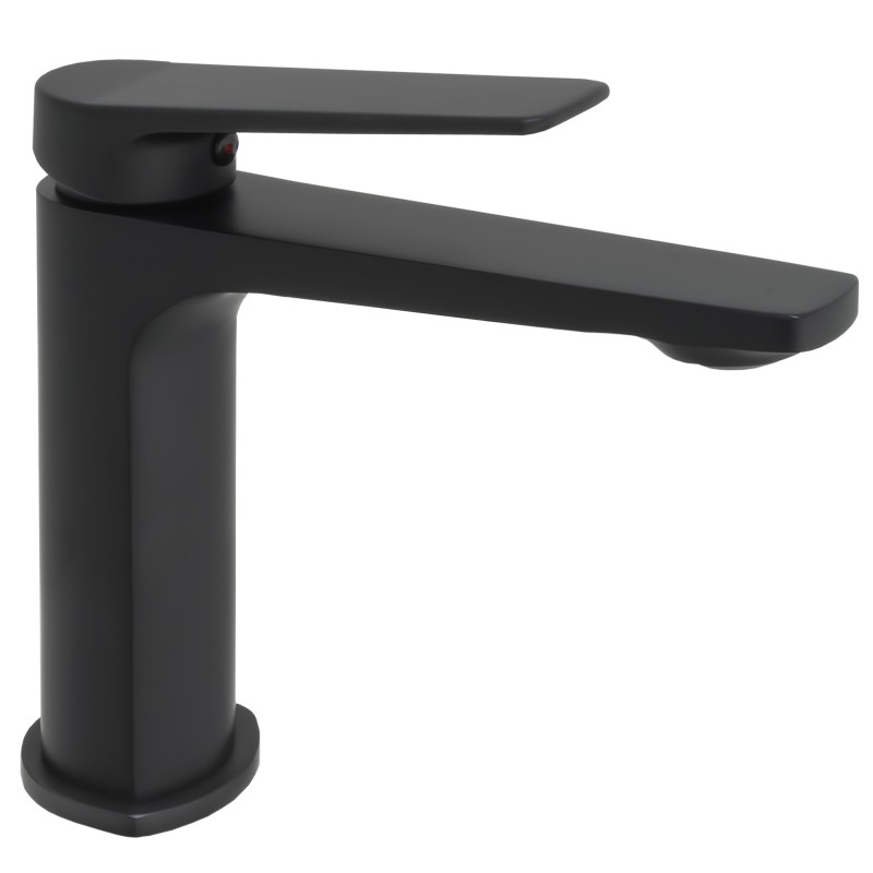 Grifo de lavabo monomando negro mate serie Valdivia