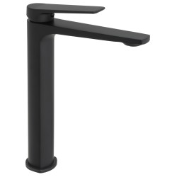 Grifo de lavabo alto pica monomando negro mate serie Valdivia