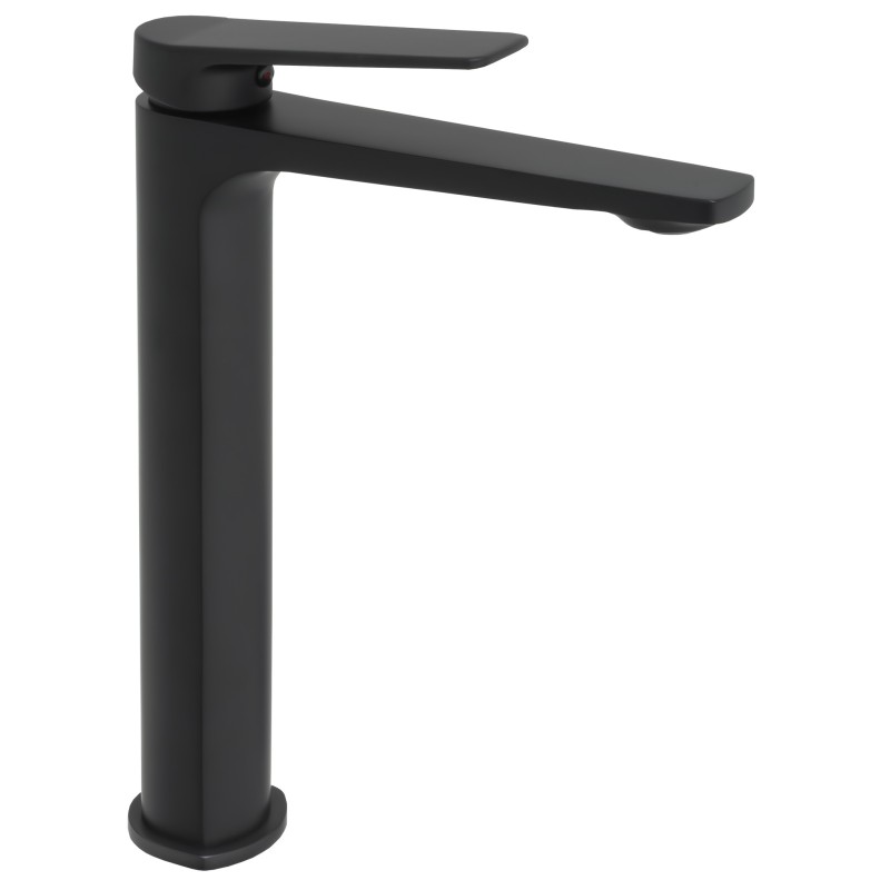Grifo de lavabo alto pica monomando negro mate serie Valdivia