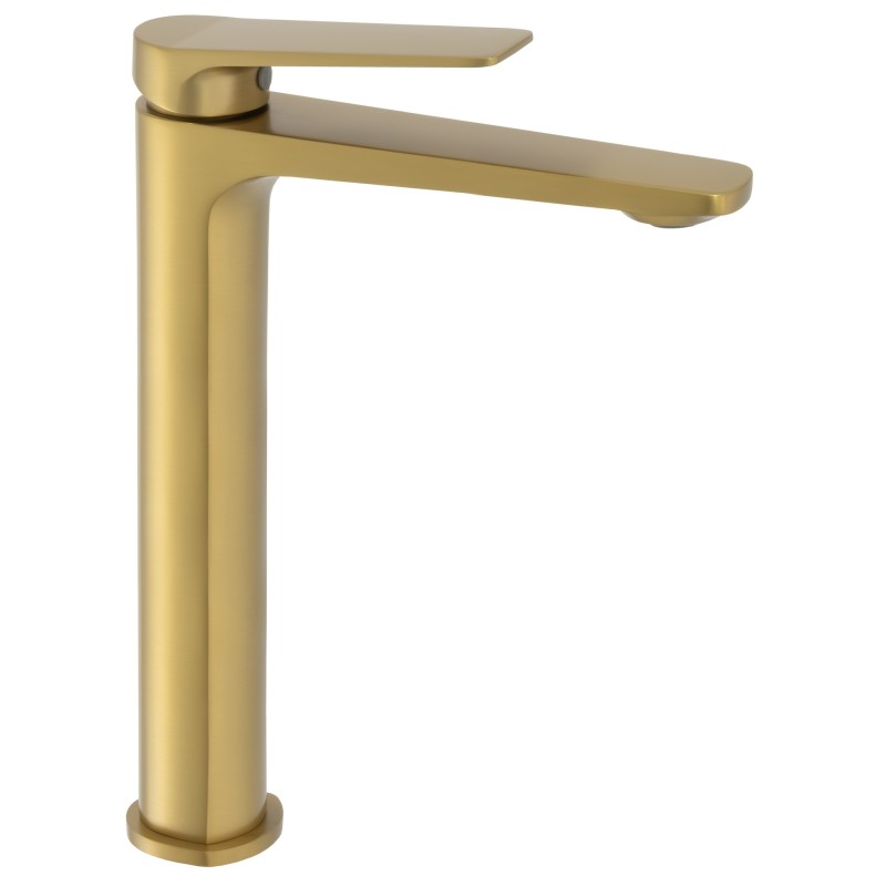 Grifo de lavabo alto pica monomando oro mate serie Valdivia