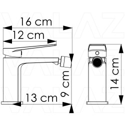Grifo de bidé monomando oro  mate serie Valdivia