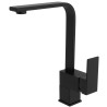 Grifo de cocina giratorio cuadrado monomando negro mate serie Lor