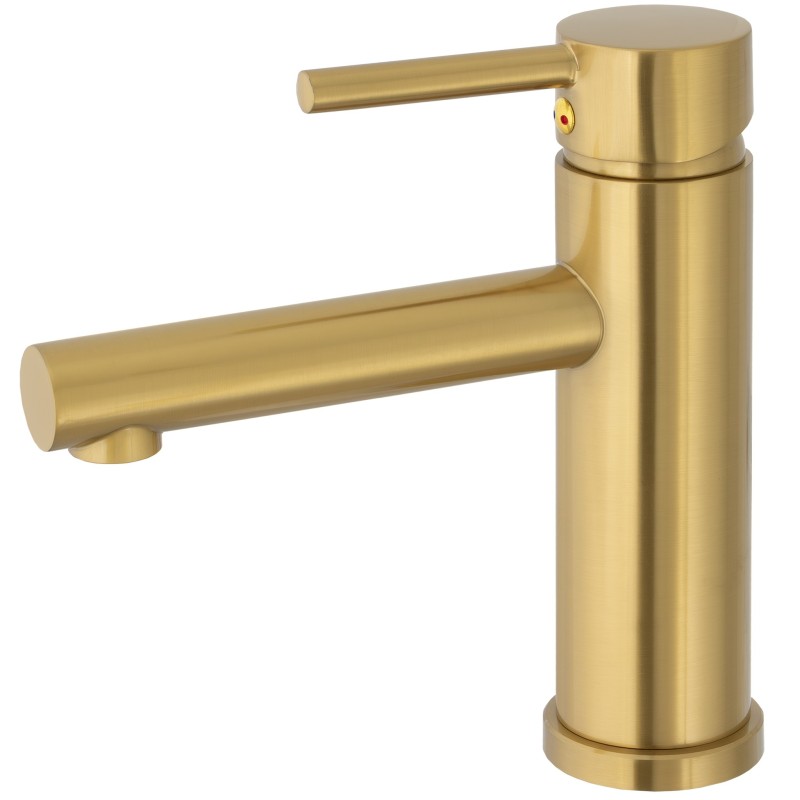 Grifo de lavabo oro cepillado monomando caño recto