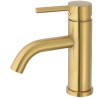 Grifo de lavabo monomando dorado cepillado caña redonda Serie Jabalon