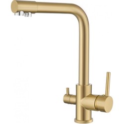 Grifo cocina oro mate 3 vías ósmosis