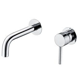Grifo lavabo empotrado caño 15cm  fino  redonda fijo cromado