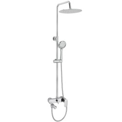 Barra de ducha/bañera monomando acero inoxidable redonda cromo serie Viar