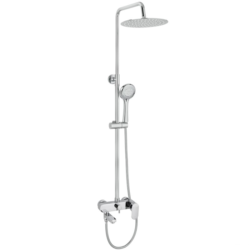 Barra de ducha/bañera monomando acero inoxidable redonda cromo serie Viar