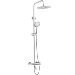 Barra de ducha/bañera monomando acero inoxidable redonda cromo serie Jabalon