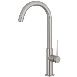 Grifo de cocina monomando alto acero cepillado serie Flumen