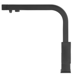 Grifo de cocina monomando 3 vías cuadrado con osmosis en negro mate serie Porcos