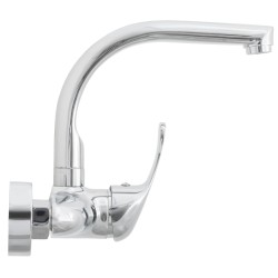 Grifo de cocina a pared redondo cromado serie Genil