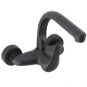 Grifo de cocina a pared redondo negro mate serie Genil