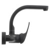 Grifo de cocina a pared redondo negro mate serie Genil