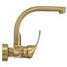 Grifo de cocina a pared redondo oro mate serie Genil