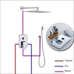 Ducha empotrada techo monomando cromo