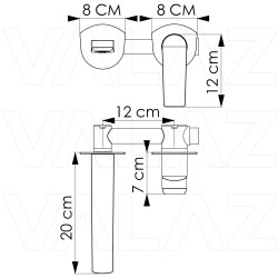 Grifo de lavabo empotrado redondo monomando cromado serie Vaca