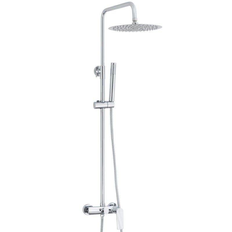 Barra de ducha monomando redonda cromado  serie Valdivia