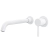 Grifo lavabo empotrado blanco  caño largo 26cm monomando redondo
