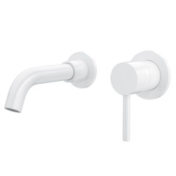 Grifo empotrado  blanco caño corto 15cm redondo monomando