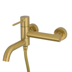 Grifo de ducha/bañera  monomando  oro mate serie Ebro