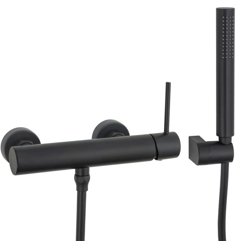 Grifo de ducha monomando negro mate  serie Ebro