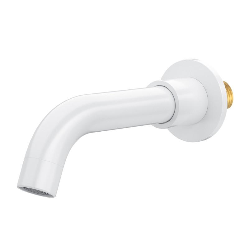 Caño 15cm redondo rosca blanco