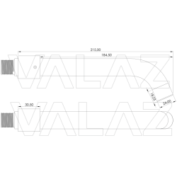 Caño corto de 15cm en dorado cepillado