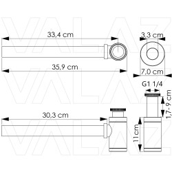Sifón + válvula click clack de lavabo en cromado