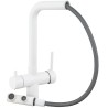 Grifo de cocina monomando 3 vías redondo  con osmosis  y extraíble en blanco serie Vernisa