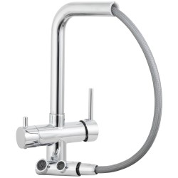 Grifo de cocina monomando 3 vías redondo  con osmosis  y extraíble en cromado serie Vernisa