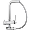 Grifo de cocina monomando 3 vías redondo  con osmosis  y extraíble en cromado serie Vernisa
