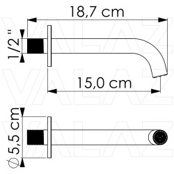 Caño 15CM DV001/15 acero cepillado