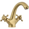 Grifo lavabo retro dorado  envejecido bimando