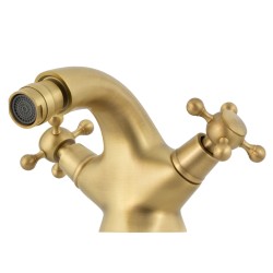 Grifo de bidé bimando dorado envejecido vintage