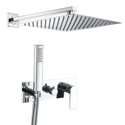 Ducha empotrada cuadrada monomando cromada