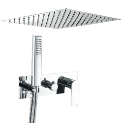 Ducha encastrada  a ras de techo cromada monomando