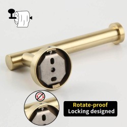 Accesorios de baño en dorado cepillado de acero inoxidable SUS304: Toallero + portarrollos + percha