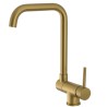 Grifo de cocina abatible redondo en color Oro mate