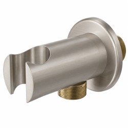 Soporte para alcachofa de mano redondo dorado cepillado