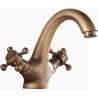 Grifo lavabo retro dorado  envejecido bimando